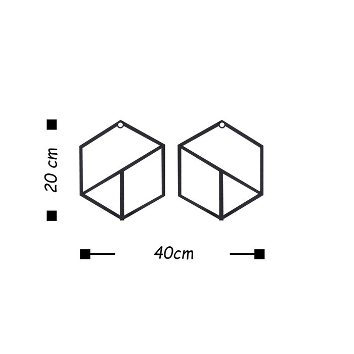 Wallity Gancho de Pared Geometric Negro